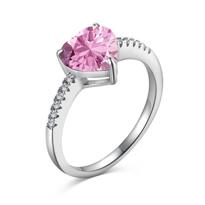 [GALE]2.0 Carat Dazzling Lustrous Heart Cut Lover Ring