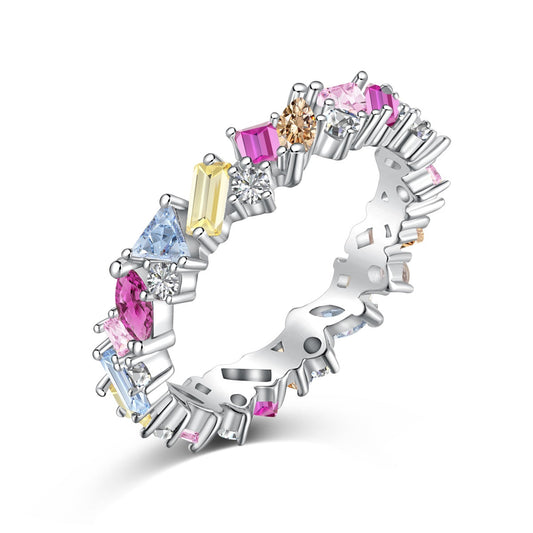 [GALE]Dazzling Polychromatic Multi cut Daily Ring