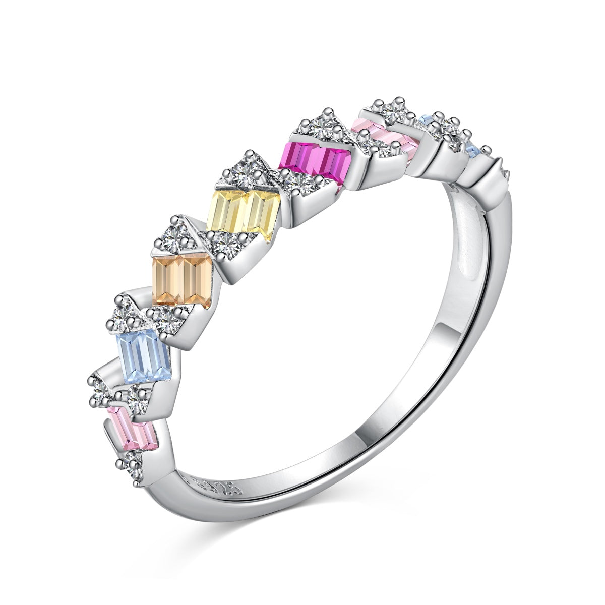 [GALE]Delicate Vibrant Emerald Cut Daily Ring