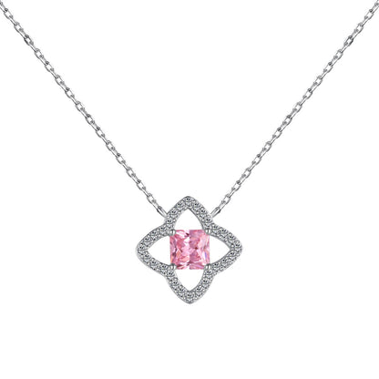 [GALE]Exquisite Flower Shape Princess Cut Necklace