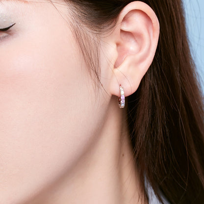 [GALE]Radiant Colorful Round Cut Earrings