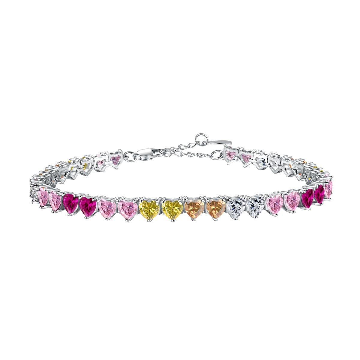 [GALE]Luxurious Colorful Romantic Heart Shape Lover Bracelet
