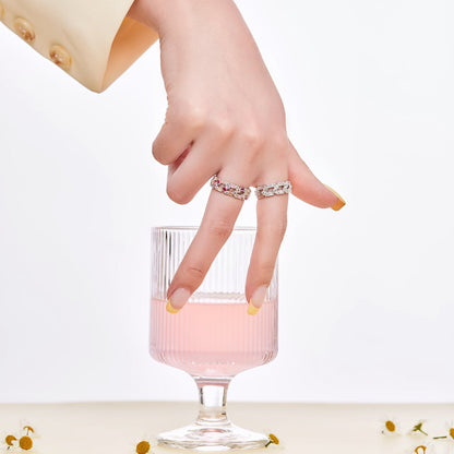 [GALE]Sparkling Vibrant Emerald Cut Daily Ring