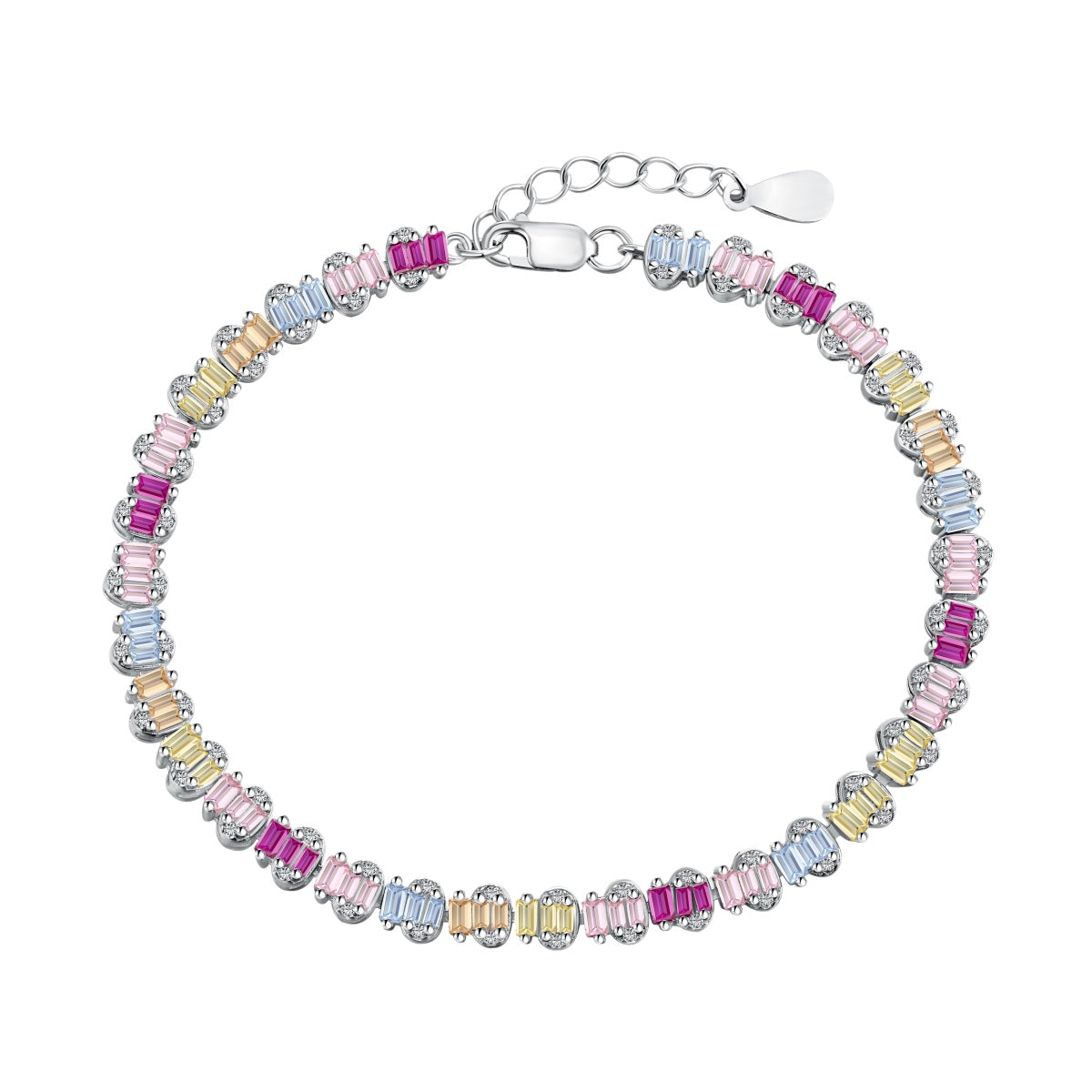 [GALE]Delicate Colorful Emerald Cut Party Bracelet