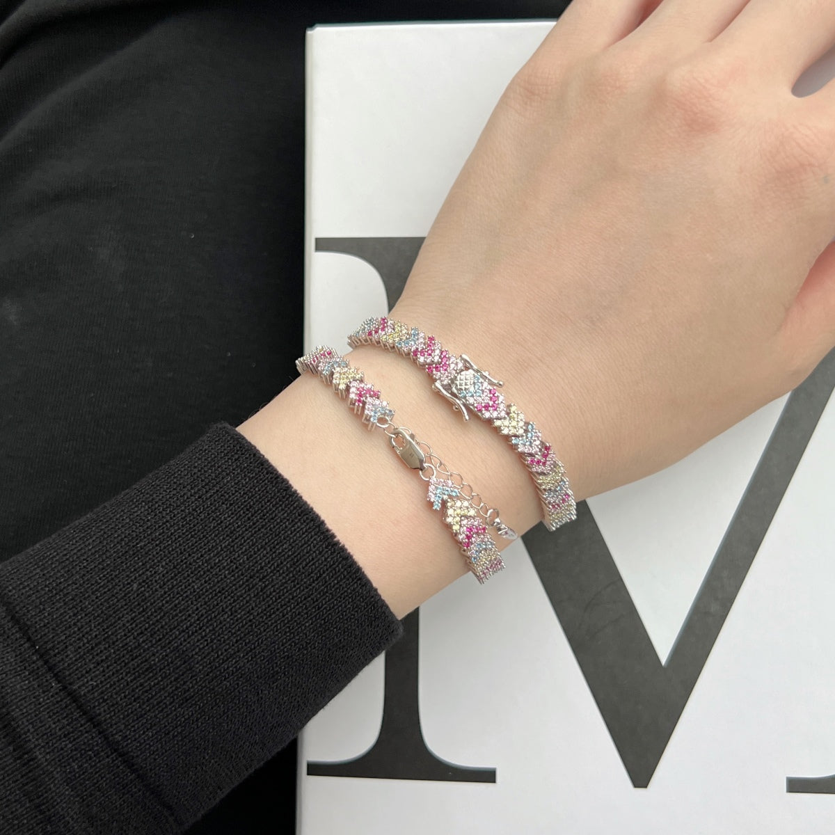 [GALE]Ornate Sparkling Round Cut Party Bracelet