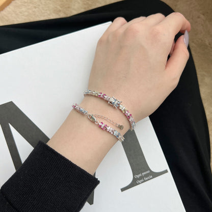 [GALE]Radiant Colorful Emerald Cut Party Bracelet