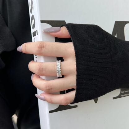 [GALE]Splashy Ornate Emerald Cut Cocktail Ring