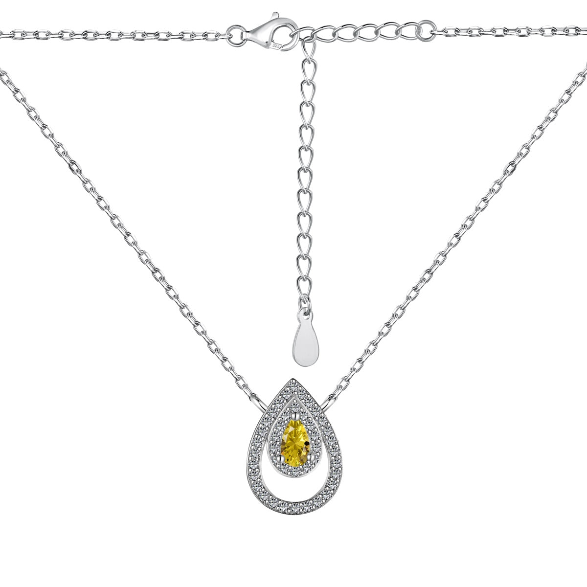 [GALE]Sparkling Pear Cut Necklace