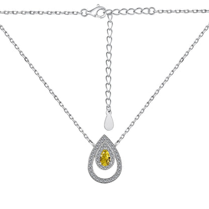 [GALE]Sparkling Pear Cut Necklace