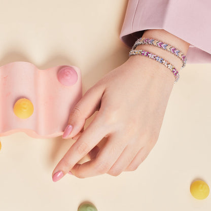 [GALE]Ornate Sparkling Round Cut Party Bracelet