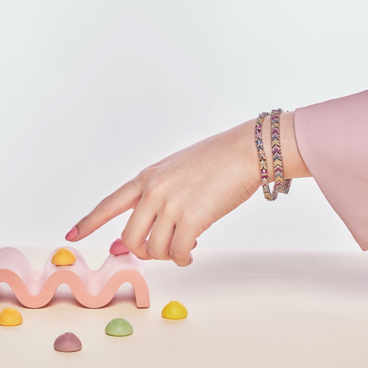 [GALE]Ornate Sparkling Round Cut Party Bracelet