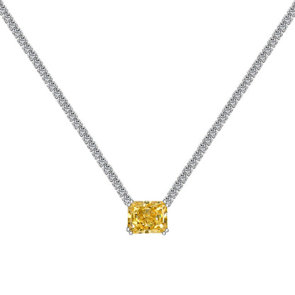 [GALE]4.0 Carat Elegant Radiant Cut Necklace