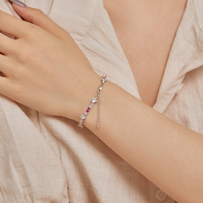 [GALE]Romantic Heart Shape Round Cut Lover Bracelet