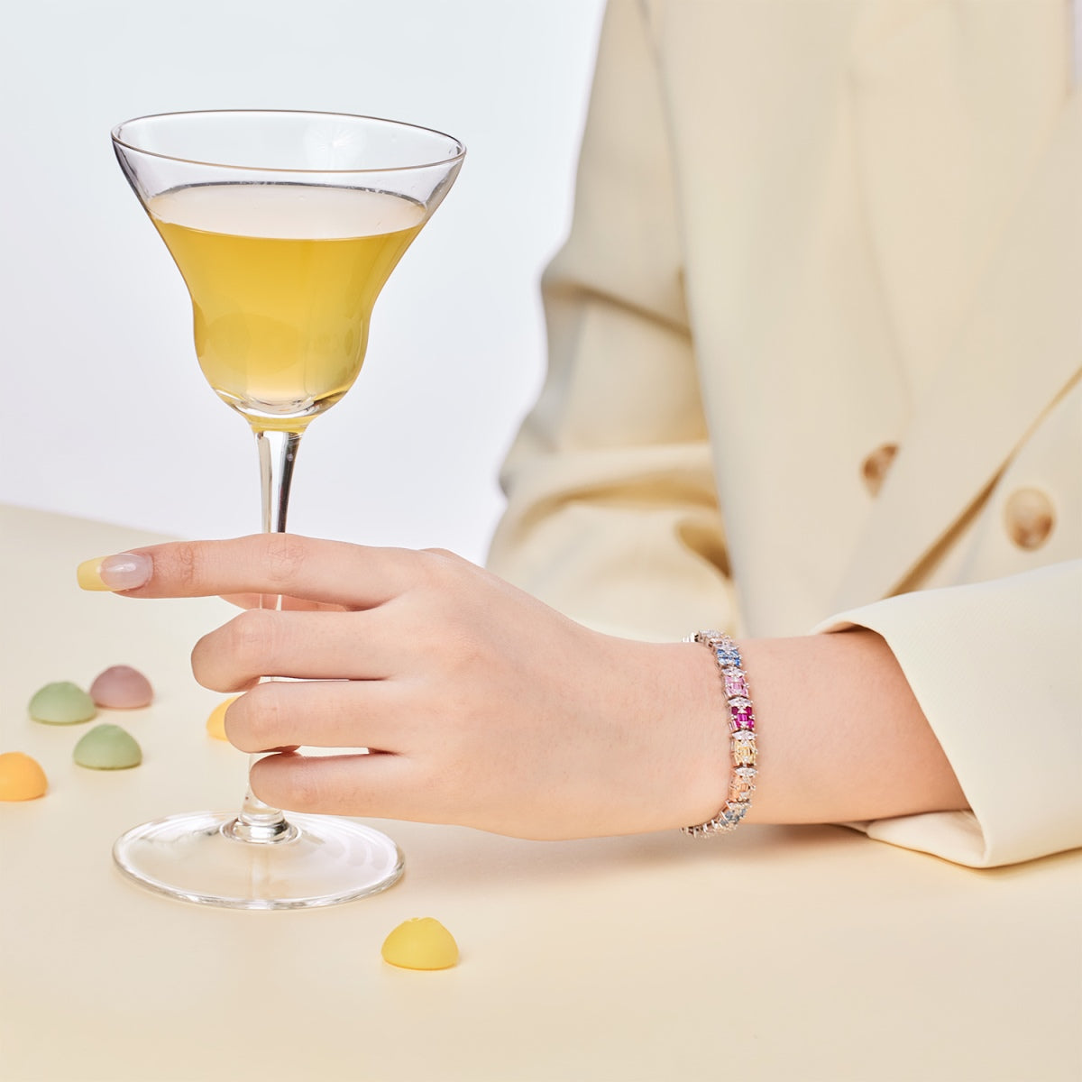 [GALE]Delicate Colorful Multi Cut Party Bracelet