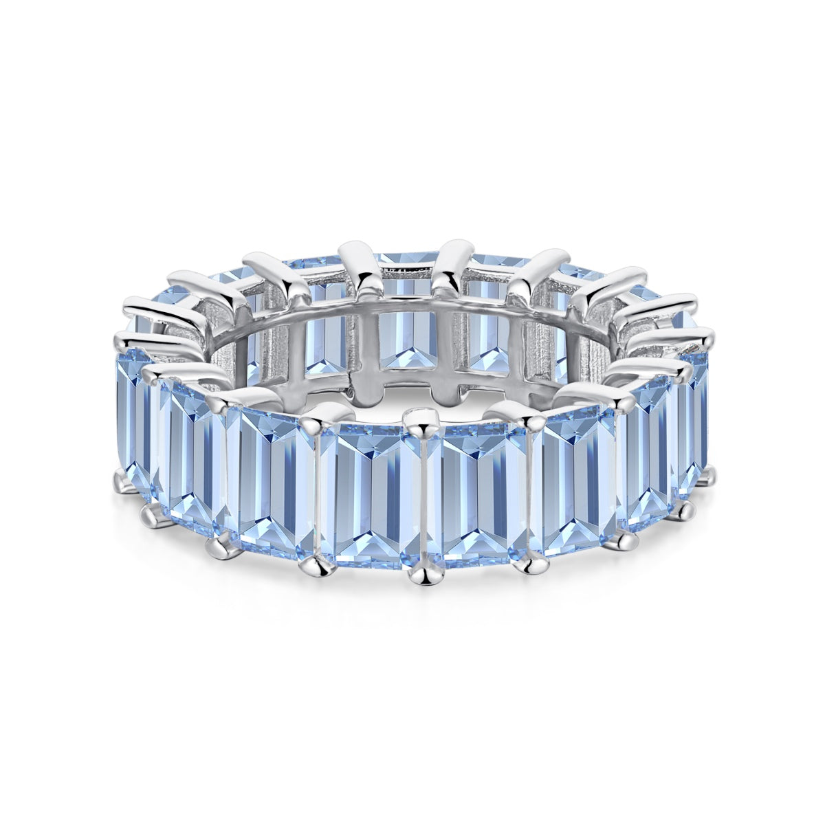 [GALE]0.75 Carat Elegant Emerald Cut Tennis Ring