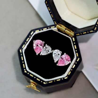 [GALE]Dazzling Elegant Heart Cut Lover Earrings