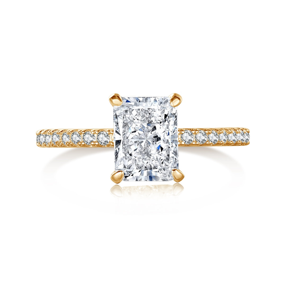 [GALE]2.0 Carat Dazzling Sparkling Radiant Cut Party Ring