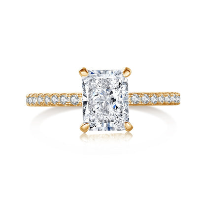 [GALE]2.0 Carat Dazzling Sparkling Radiant Cut Party Ring