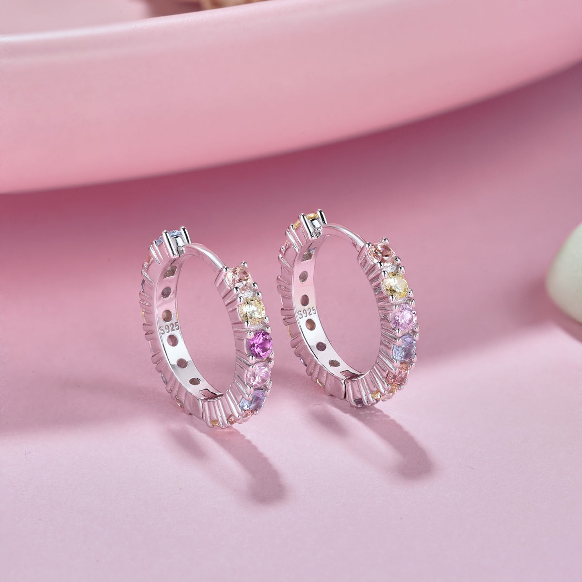 [GALE]Radiant Colorful Round Cut Earrings
