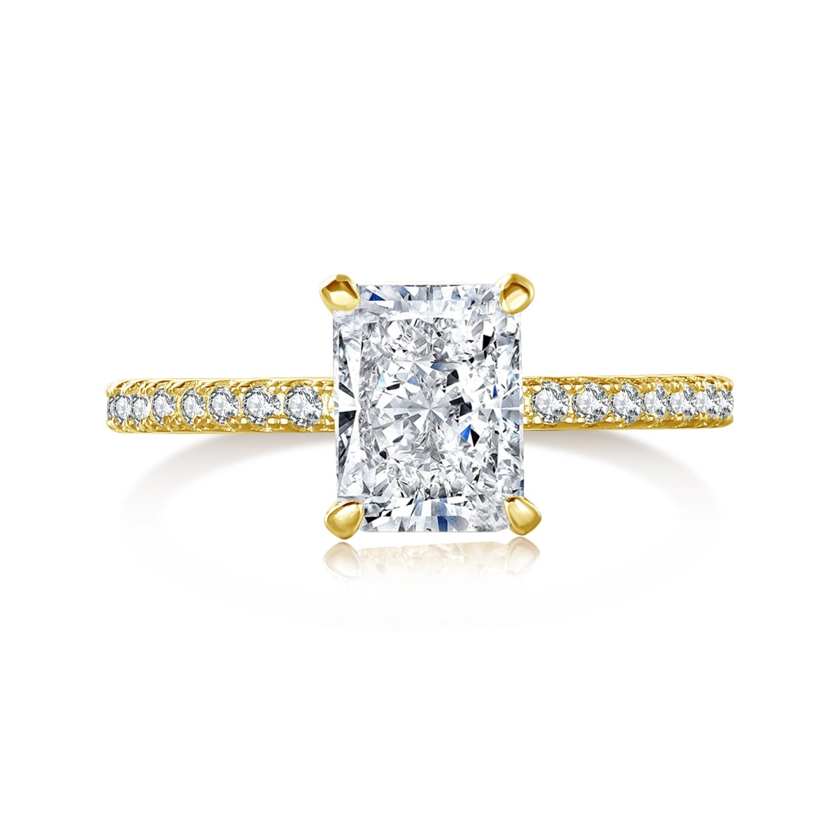 [GALE]2.0 Carat Dazzling Sparkling Radiant Cut Party Ring