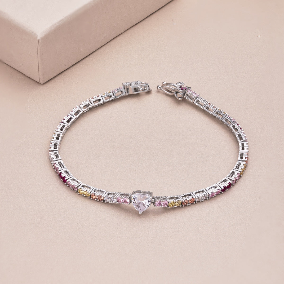 [GALE]Delicate Romantic Heart Shape Lover Bracelet