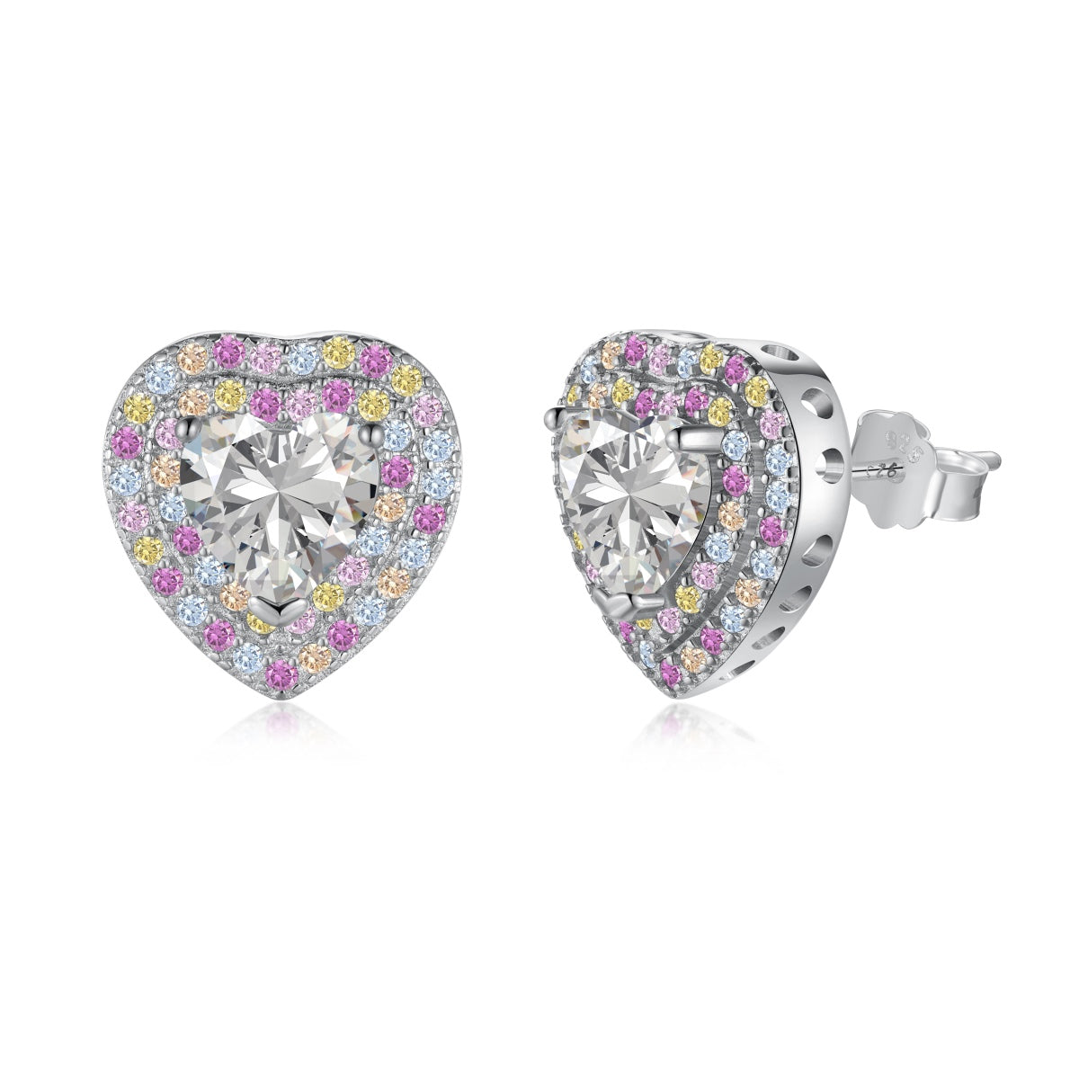 [GALE]Dazzling Heart Shape Lover Earrings