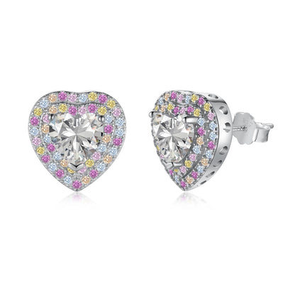 [GALE]Dazzling Heart Shape Lover Earrings