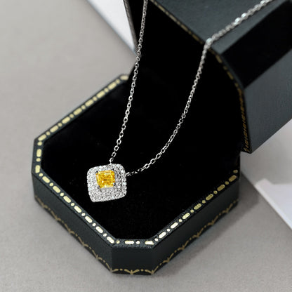 [GALE]Sparkling Asscher Cut Necklace