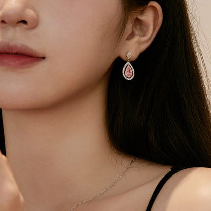 [GALE]Ornate Delicate Water Drop Shape Banquet Earrings