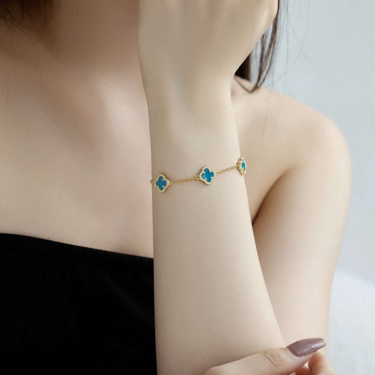 [GALE]Four-Leaf Clover Exquisite Bracelet