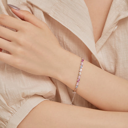 [GALE]Ornate Colorful Flower Shape Party Bracelet