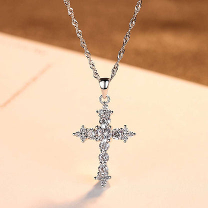 [GALE]Delicate Cross Shape Necklace