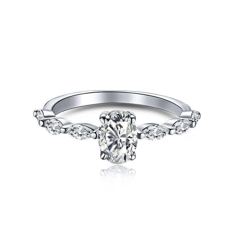 [GALE]0.75 Carat Luxurious Vibrant Elongated Cushion Cut Daily Ring