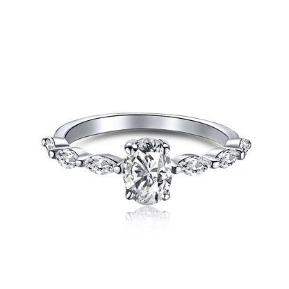[GALE]0.75 Carat Luxurious Vibrant Elongated Cushion Cut Daily Ring