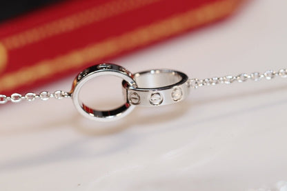 [GALE]LOVE NECKLACE PINK GOLD AND SILVER