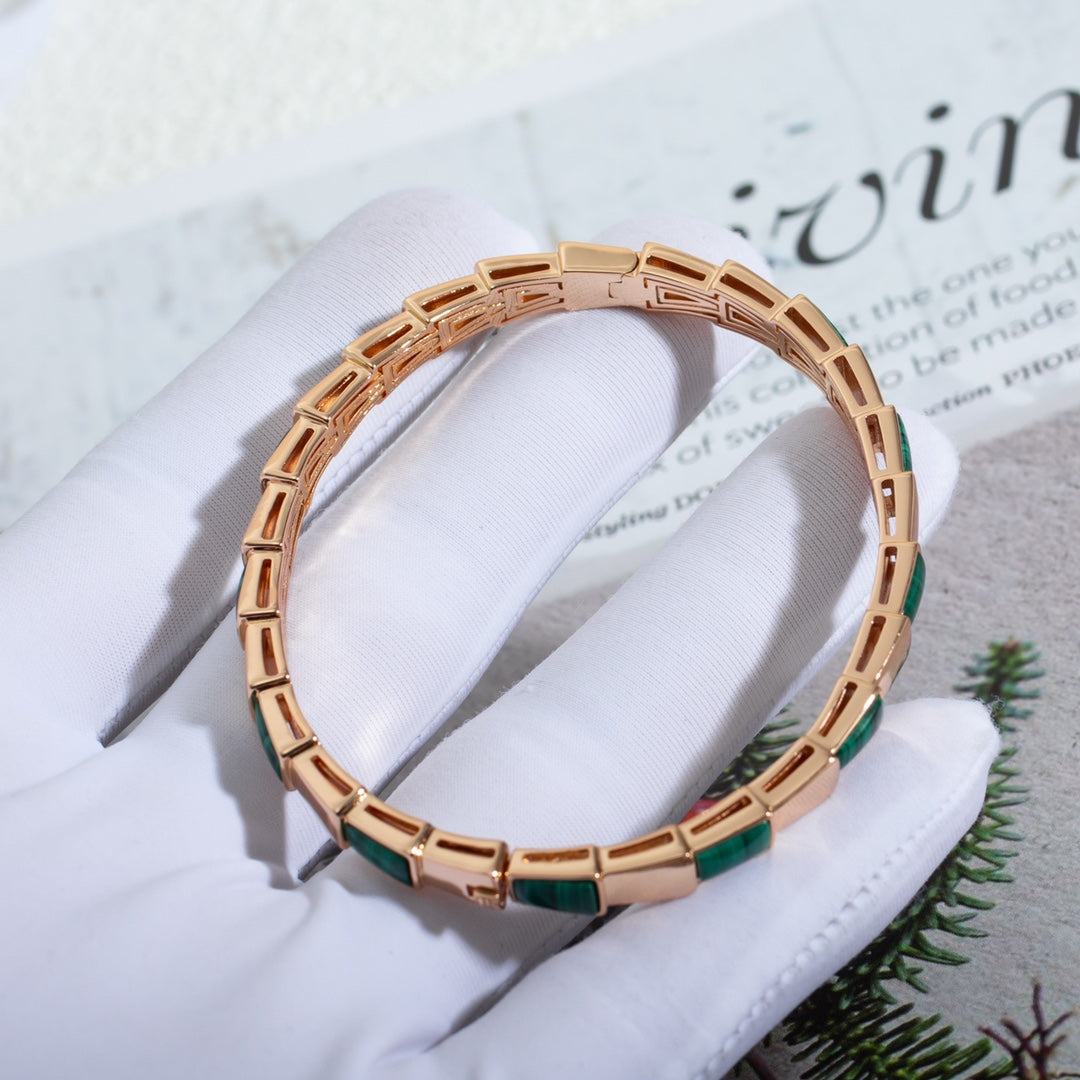 [GALE]SERPENTI BRACELET PINK GOLD MALACHITE