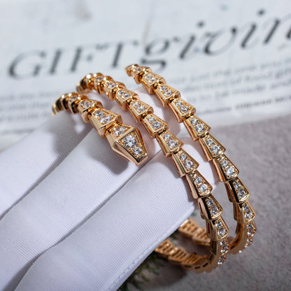 [GALE]SERPENTI BRACELET PINK GOLD DIAMOND DOUBLE ROW