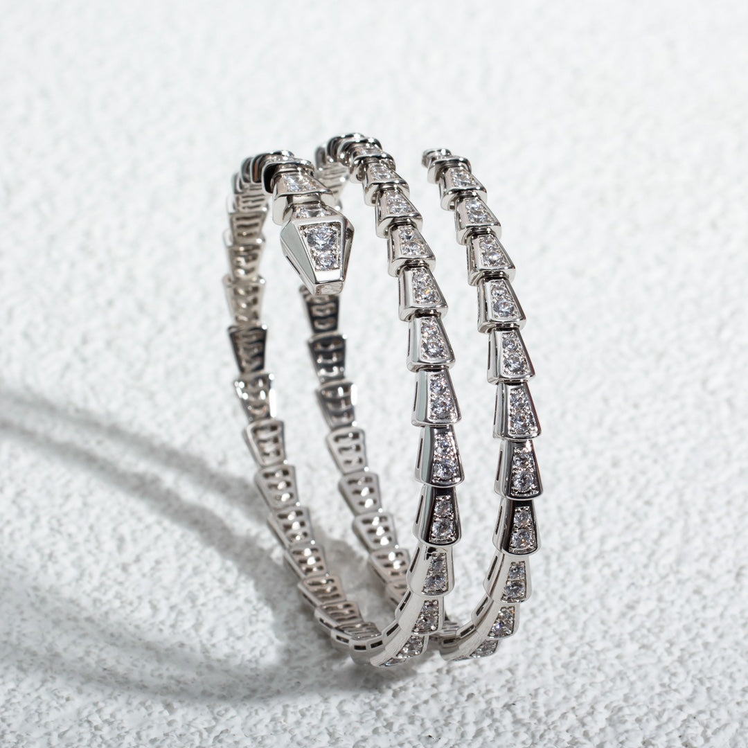 [GALE]SERPENTI BRACELET SILVER DIAMOND DOUBLE ROW