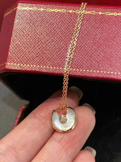 [GALE]AMULETTE ROSE GOLD MOP NECKLACE