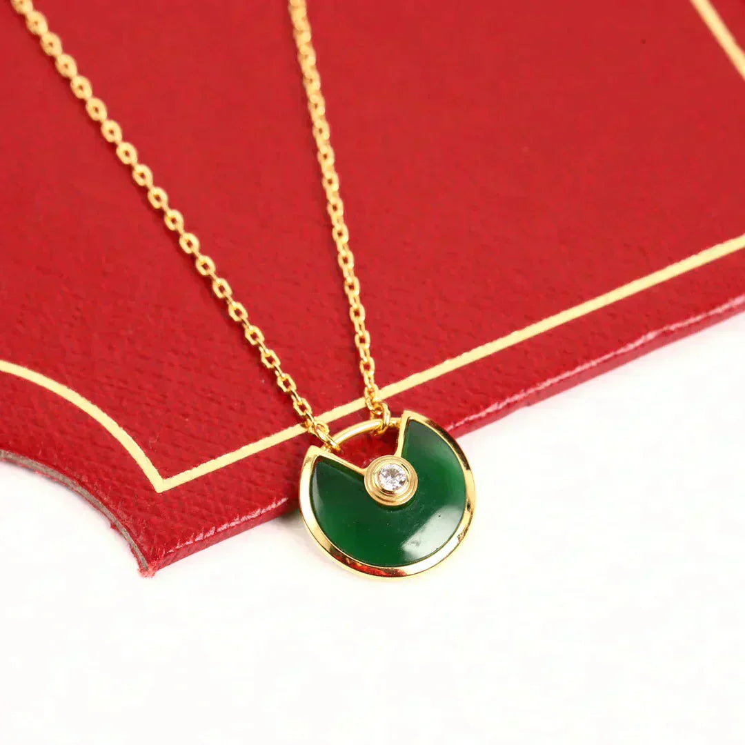 [GALE]AMULETTE GOLD MALACHITE NECKLACE