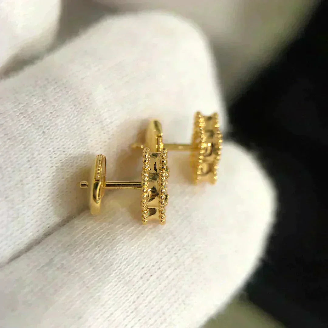 [GALE]CLOVER MINI 9.5MM MALACHITE  EARRINGS