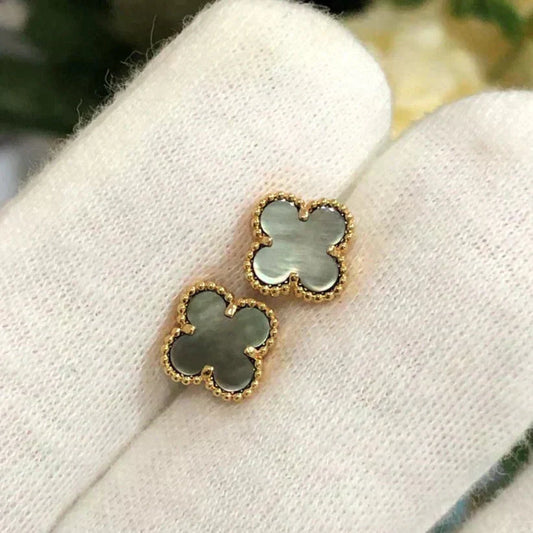 [GALE]CLOVER MINI 9.5MM GRAY MOP EARRINGS