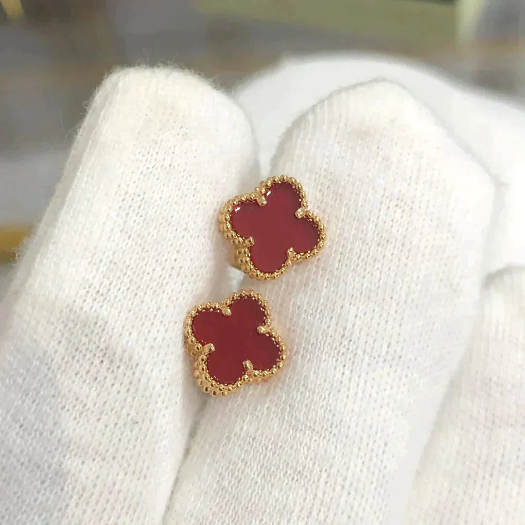 [GALE]CLOVER MINI 9.5MM CARNELIAN EARRINGS