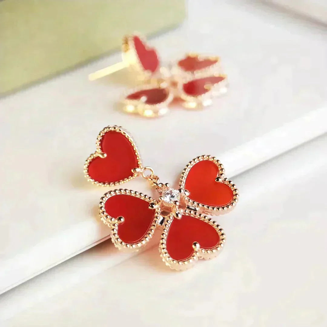 [GALE]SWEET CLOVER CARNELIAN EARRINGS