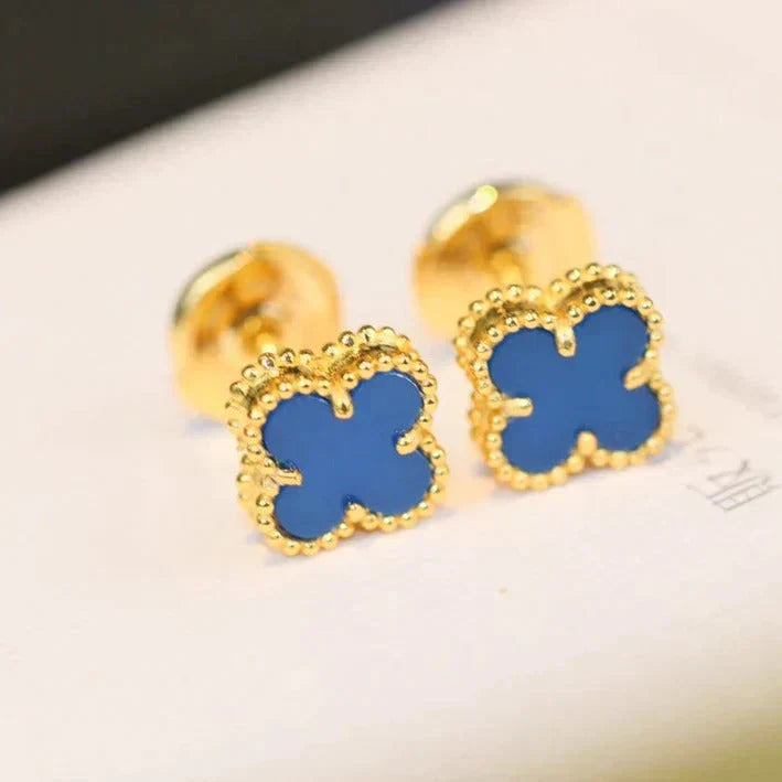 [GALE]CLOVER MINI 9.5MM TURQUOISE EARRINGS