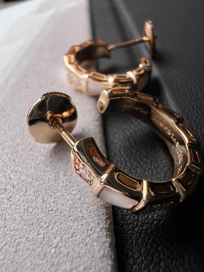 [GALE]SERPENTI MOP PINK GOLD EARRINGS