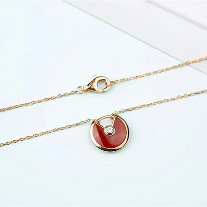[GALE]AMULETTE GOLD CARNELIAN ONYX NECKLACE
