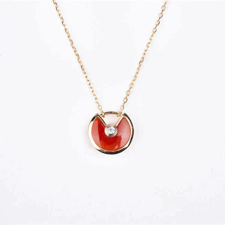 [GALE]AMULETTE GOLD CARNELIAN ONYX NECKLACE