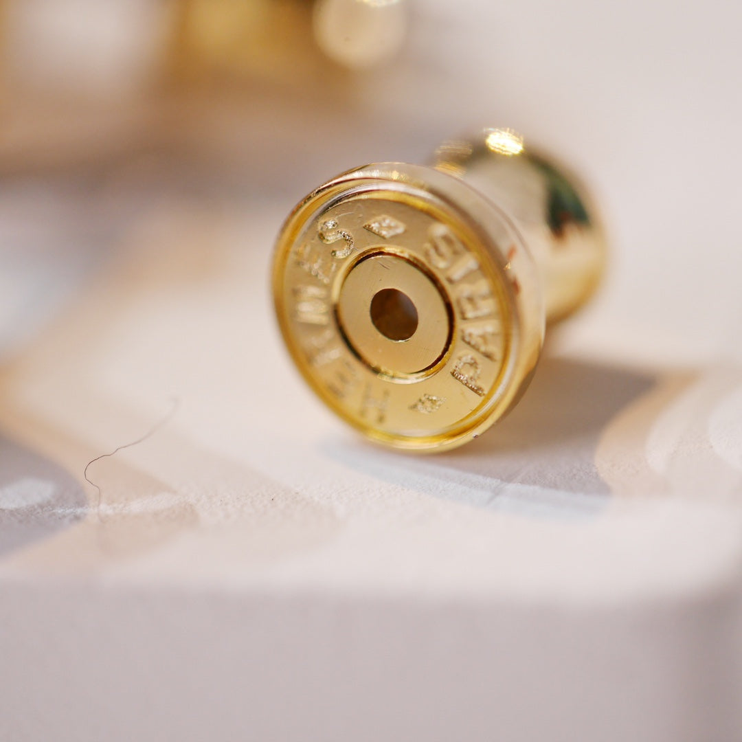 [GALE]MINI POP H GOLD EARRINGS GREY