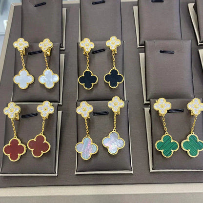 [GALE]CLOVER  2 MOTIFS  DIAMOND  EARRINGS (MULTIPLE CHOICESç´